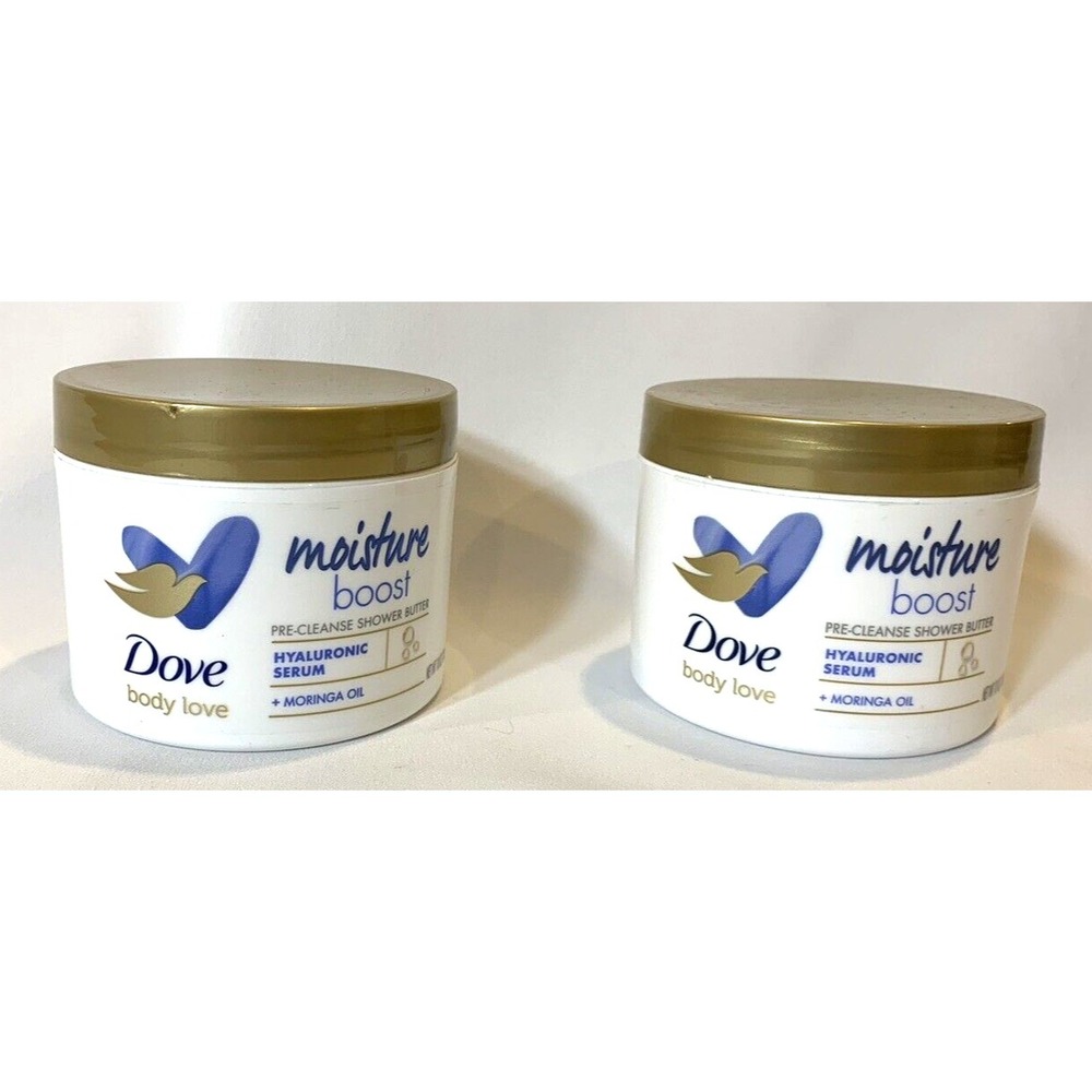 Dove Body Love Moisture Boost Pre-Cleanse Shower Butter Hyaluronic 10 oz Jar X 2 - Picture 8 of 8